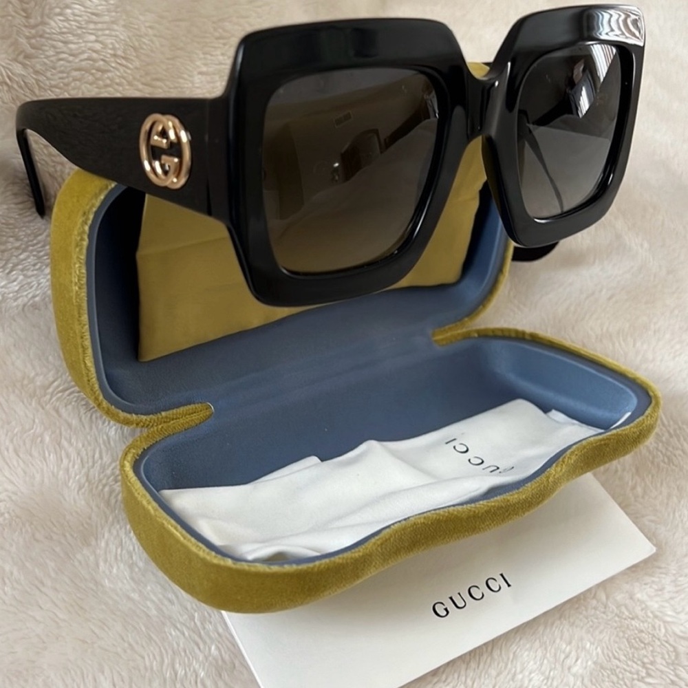 Gucci Grey Gradient Oversized Square Sunglasses - image 3